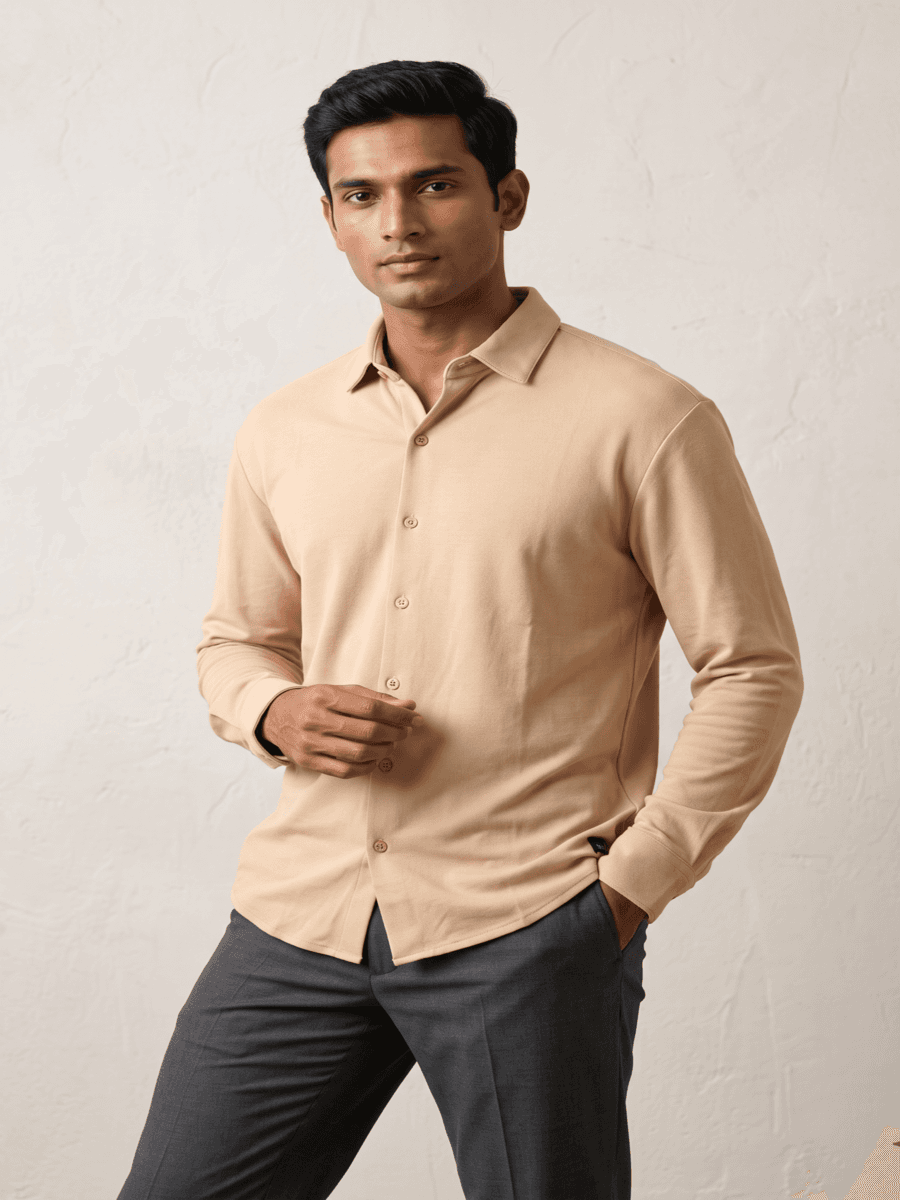 VERSIQ Full-Sleeve Pique Shirt