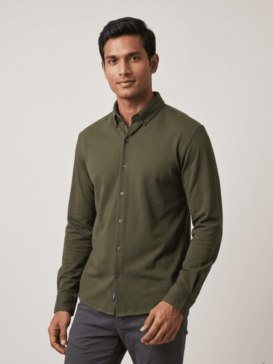 VERSIQ Full-Sleeve Pique Shirt